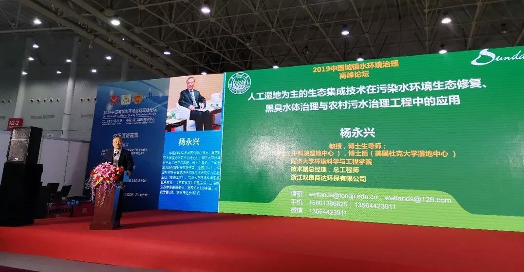 商達(dá)環(huán)保專家楊永興教授應(yīng)邀出席“2019中國(guó)城鎮(zhèn)水環(huán)境治理高峰論壇”并做主題演講