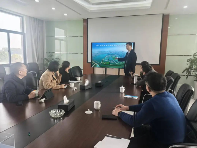 商達公用集團執(zhí)行董事鄭展望一行赴浙江省淡水水產(chǎn)研究所綜合實驗基地調(diào)研交流